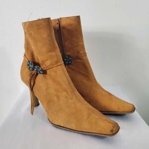 Bamboo Prima Women Faux Suede Pull On Zip Up High Heel Casual Ankle Boots